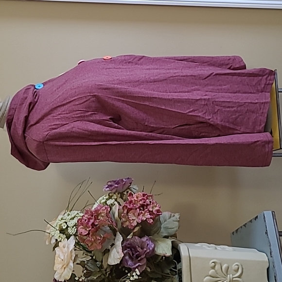 Women's Jersey Top Hooded Jacket Asymmetrical Hem Split Front XXL Emery Rose - Picture 10 of 13